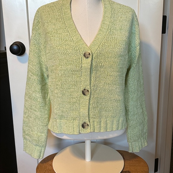 LOFT Sweaters - LOFT Women's Bright Green Knit Cardigan